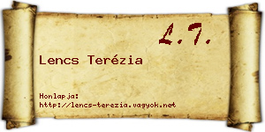 Lencs Terézia névjegykártya